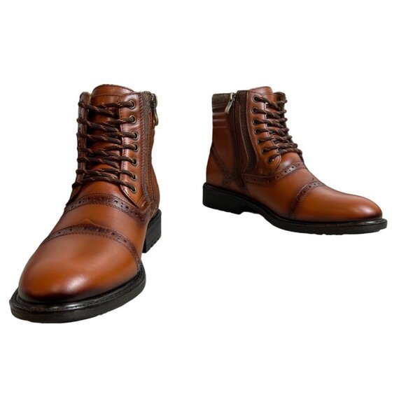 Arkbird Men's Tan Brown Leather Low Calf Oxford Boots Sz 8 - Picture 2 of 11